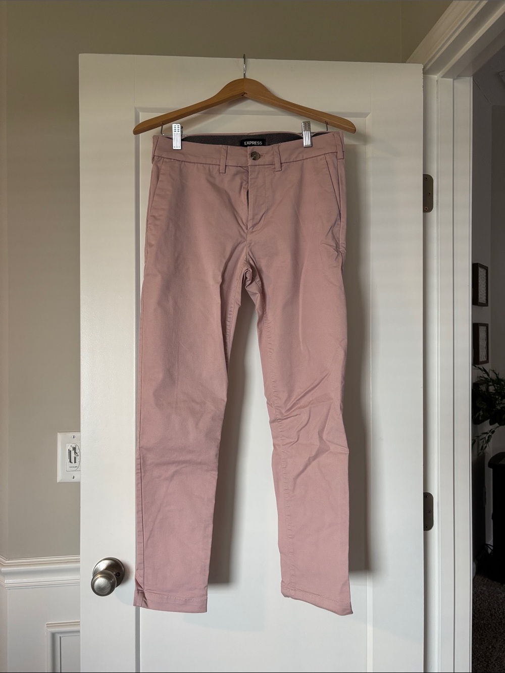Express Slim Chinos in Dusty Rose